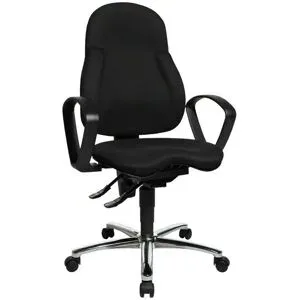 Höffner Bürodrehstuhl mit Armlehnen  Sitness Basic100 ¦ schwarz ¦ Maße (cm): B: 64 H:
