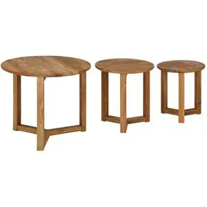 Höffner Couchtisch 3er Set 3er-Set Maddalena ¦ holzfarben ¦ Maße (cm): H: 42,5  Ø: 50