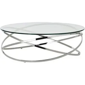 Höffner Couchtisch  Todor ¦ silber ¦ Maße (cm): H: 35  Ø: 105