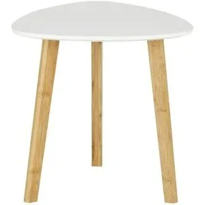Höffner Beistelltisch  Bamboo ¦ weiß ¦ Maße (cm): B: 40 H: 40