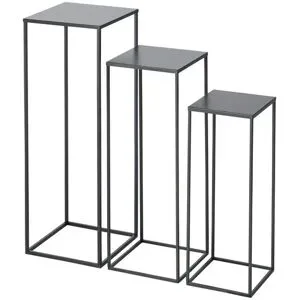Höffner Beistelltisch  3er Set   ¦ schwarz ¦ Maße (cm): B: 25 H: 70 T: 25.0