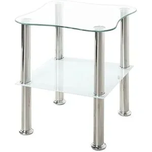 Höffner Beistelltisch  Hanau ¦ transparent/klar ¦ Maße (cm): B: 40 H: 47 T: 40.0