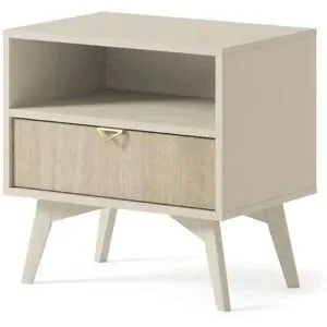 Höffner Nachtkommode  Firr ¦ beige ¦ Maße (cm): B: 53,9 H: 53,8