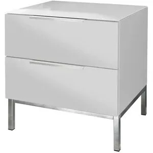 Höffner Nachtkommode mit 2 Schüben  Vitreo Neo ¦ weiß ¦ Maße (cm): B: 45 H: 46 T: 40.0