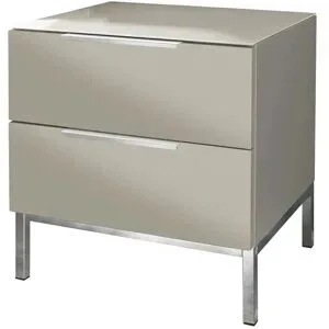 Höffner Nachtkommode mit 2 Schüben  Vitreo Neo ¦ beige ¦ Maße (cm): B: 45 H: 46 T: 40.0