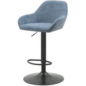 Höffner Barstuhl  Anton ¦ blau ¦ Maße (cm): B: 55 H: 103,5 T: 51.0