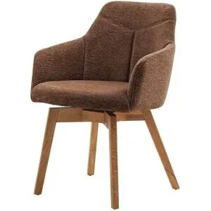 Woodford Armlehnstuhl mit Bouclé Bezug Merano ¦ braun ¦ Maße (cm): B: 58 H: 83