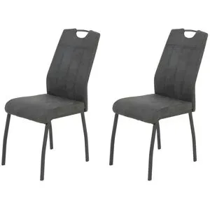 Höffner Polsterschwingstuhl 2er-Set  Elion ¦ grau ¦ Maße (cm): B: 64 H: 96