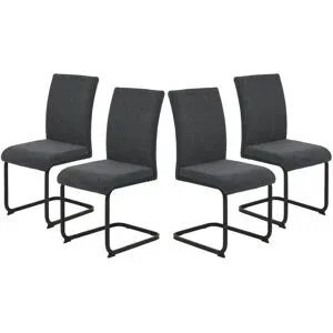 Höffner Polsterschwingstuhl 4er-Set  Kiril ¦ grau ¦ Maße (cm): B: 52 H: 92