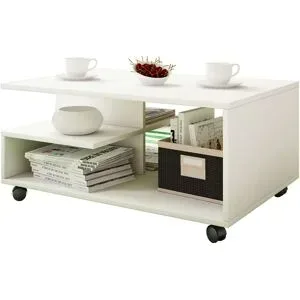 Höffner Couchtisch  Stango ¦ weiß ¦ Maße (cm): B: 50 H: 41