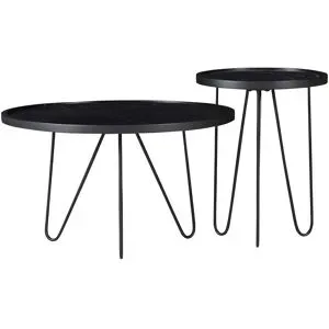 Höffner Couchtisch 2er Set  Dancer ¦ schwarz ¦ Maße (cm): H: 40  Ø: 70