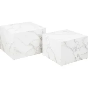 Höffner Couchtisch 2er Set  Chioggio ¦ weiß ¦ Maße (cm): B: 58 H: 40