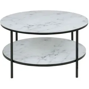 Höffner Couchtisch rund Bergeggi ¦ weiß ¦ Maße (cm): H: 45  Ø: 80
