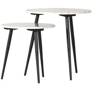 Höffner Beistelltisch 2er Set  Plateau ¦ weiß