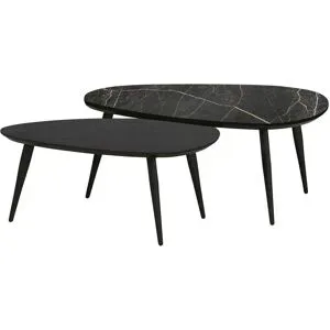 uno Couchtisch 2er Set XL Dortmund ¦ schwarz ¦ Maße (cm): B: 75 H: 45