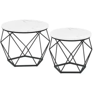 Höffner Couchtisch 2er-Set  Greta ¦ weiß ¦ Maße (cm): B: 50 H: 40