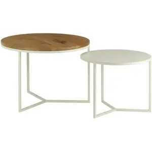 Höffner Home Couchtisch 2er Set  Illesheim ¦ weiß ¦ Maße (cm): H: 45  Ø: 65