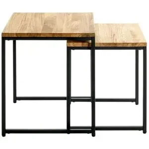 Höffner Beistelltisch 2er Set   ¦ holzfarben ¦ Maße (cm): B: 38 H: 46