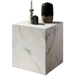 Höffner Beistelltisch   ¦ weiß ¦ Maße (cm): B: 45 H: 50
