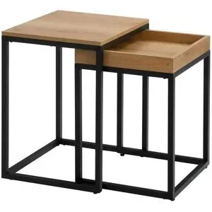 Höffner Beistelltisch 2er-Set   ¦ schwarz ¦ Maße (cm): B: 40 H: 55