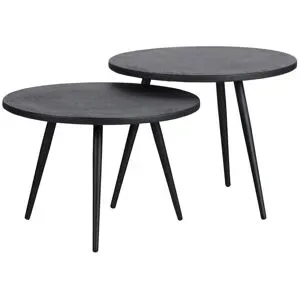 WOOOD Beistelltisch 2er-Set   ¦ schwarz ¦ Maße (cm): H: 42  Ø: 53