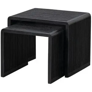 WOOOD Beistelltisch 2er-Set   ¦ schwarz ¦ Maße (cm): B: 40 H: 50