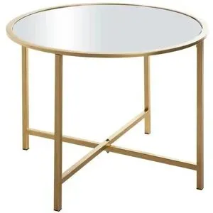 Höffner Beistelltisch   ¦ gold ¦ Maße (cm): H: 45  Ø: 60