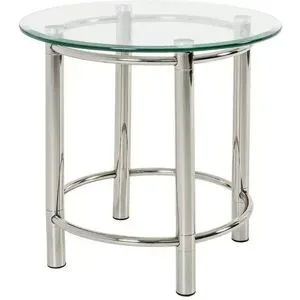 Höffner Beistelltisch   ¦ silber ¦ Maße (cm): H: 53  Ø: 55