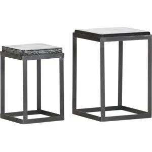 Höffner Beistelltisch 2er Set  Plaza ¦ silber