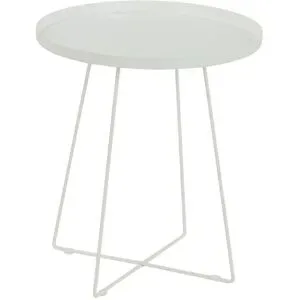 Höffner Beistelltisch  Valentino ¦ weiß ¦ Maße (cm): H: 51  Ø: 45