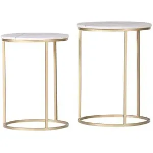 Höffner Beistelltisch 2er-Set  Shine ¦ weiß