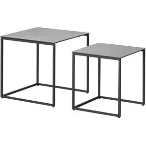 Jette Home Beistelltisch Set  Twins I ¦ grau ¦ Maße (cm): B: 50 H: 48