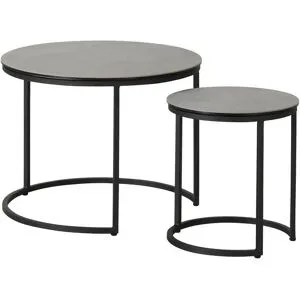 Jette Home Beistelltisch Set  Twins III ¦ grau ¦ Maße (cm): H: 43  Ø: 58