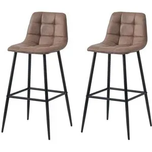 Höffner Barhocker 2er-Set  Tabbjorn ¦ braun ¦ Maße (cm): B: 46,5 H: 102