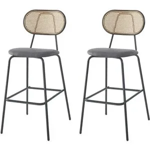 Höffner Barhocker 2er-Set  Taborebro ¦ schwarz ¦ Maße (cm): B: 48 H: 108