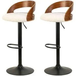 Höffner Barhocker 2er-Set  Tabvictoria ¦ weiß ¦ Maße (cm): B: 46 H: 101