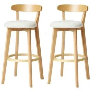 Höffner Barhocker 2er-Set  Tabvitoria ¦ weiß ¦ Maße (cm): B: 38 H: 91