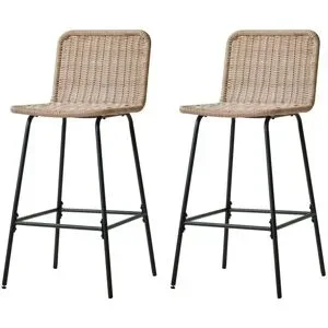 Höffner Barhocker 2er-Set  Tabbangkok ¦ braun ¦ Maße (cm): B: 47,5 H: 103