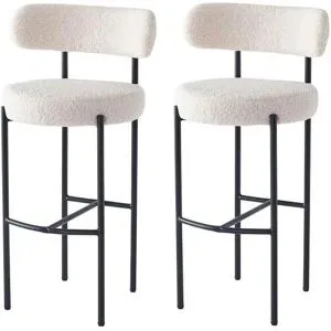 Höffner Barhocker 2er-Set  Tablars ¦ weiß ¦ Maße (cm): B: 47 H: 103