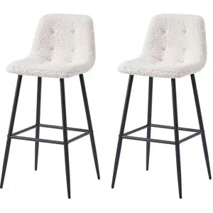 Höffner Barhocker 2er-Set  Tabbjorn ¦ weiß ¦ Maße (cm): B: 46,5 H: 102