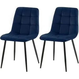 Höffner Esszimmerstuhl 2er-Set  Tilde ¦ blau ¦ Maße (cm): B: 45 H: 84