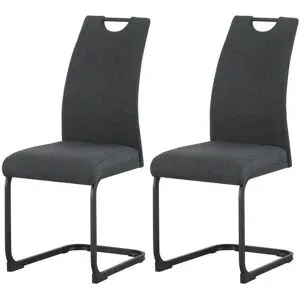 Höffner Schwingstuhl 2er-Set   ¦ grau ¦ Maße (cm): B: 43 H: 98