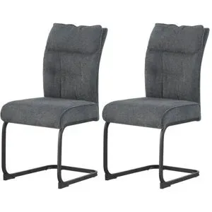 Höffner Schwingstuhl 2er-Set   ¦ grau ¦ Maße (cm): B: 47 H: 94