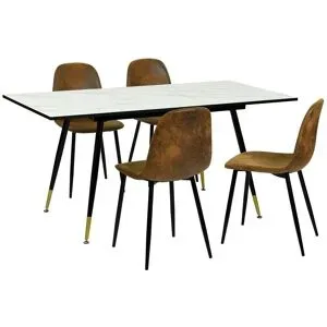 Höffner Esstischset   ¦ weiß ¦ Maße (cm): B: 120 H: 75