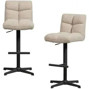 WOOOD Barstuhl 2er-Set  Vinny ¦ beige ¦ Maße (cm): B: 58 H: 114