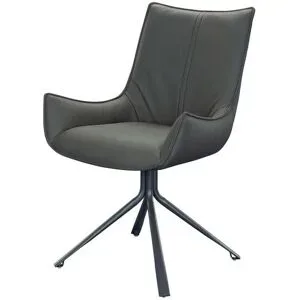 uno Stuhl Leder Gioletta ¦ grau ¦ Maße (cm): B: 56 H: 86,5 T: 61.8
