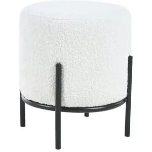 Höffner Hocker aus Bouclé Dejan ¦ weiß ¦ Maße (cm): H: 38  Ø: 35