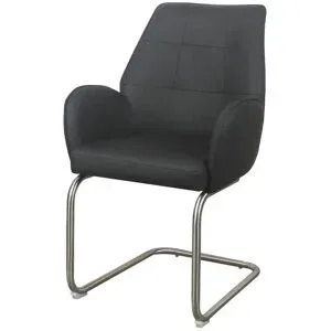 Höffner Schwingstuhl Lederbezug James ¦ schwarz ¦ Maße (cm): B: 56 H: 89,5 T: 59.5