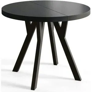 Höffner Esstisch ausziehbar Ove ¦ schwarz ¦ Maße (cm): H: 77  Ø: 100
