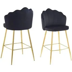 Höffner Barhocker 2er-Set  Hanna ¦ schwarz ¦ Maße (cm): B: 52 H: 100
